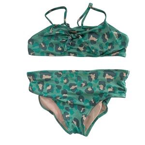 Girls Large 10/12 Art Class Green Bikini Set